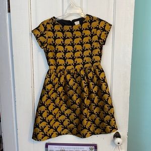 Crewcuts gold elephant dress